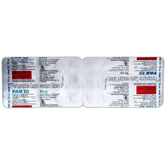 pan 40mg tablet 15's